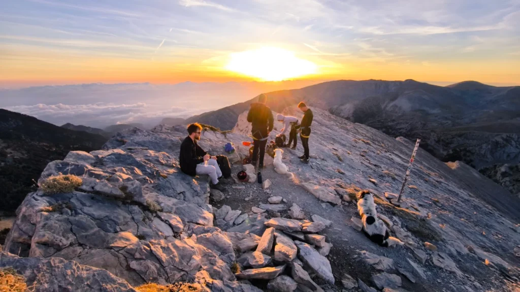 Clouds and changing light surrounding the alpine landscape of Mount Olympus