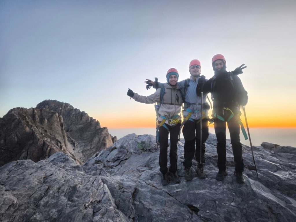 Group of hikers enjoying a guided Easy Trail experience on Mount Olympus